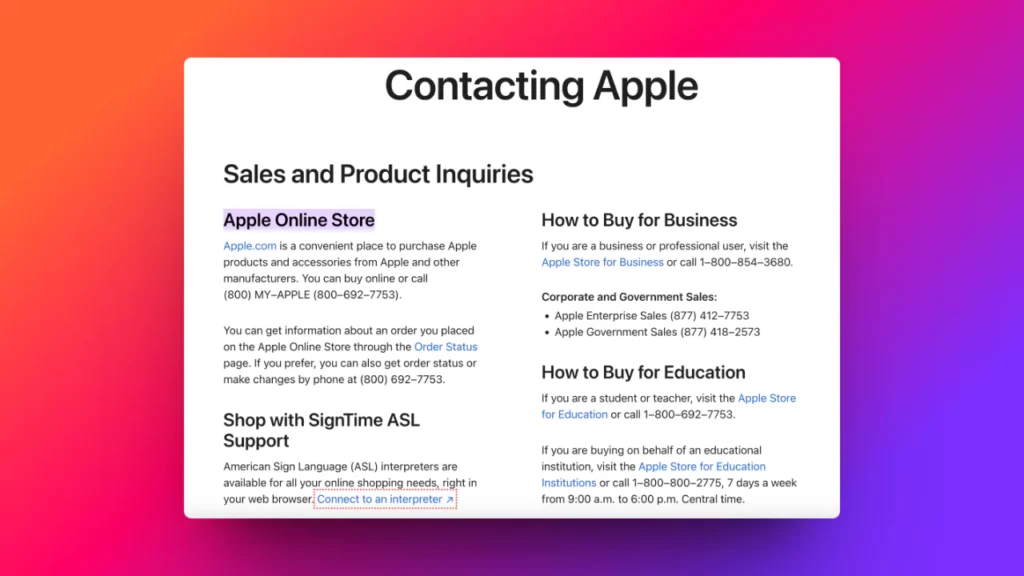 Apple Phone Support