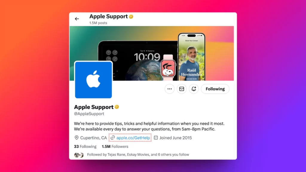 Apple Twitter Support