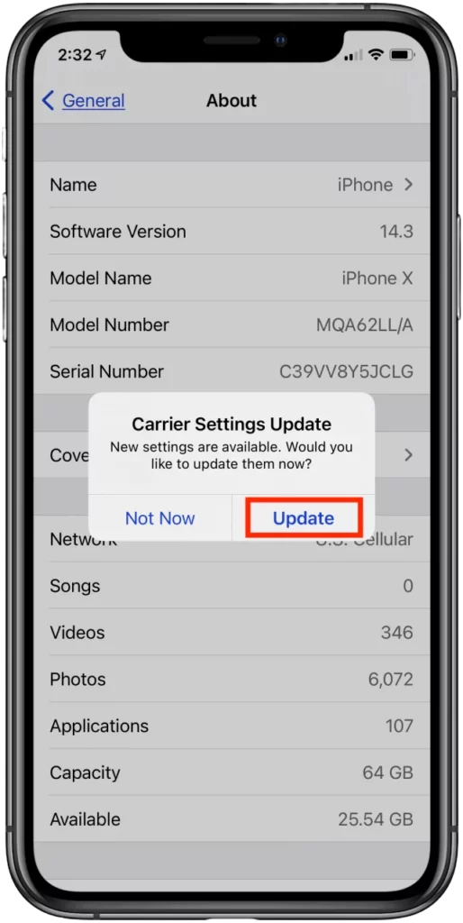 Install Pending Carrier Updates on iPhone