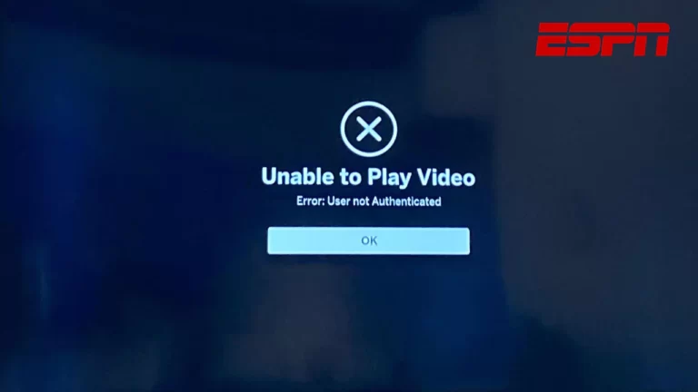 User Not Authenticated Error on ESPN Smart TVs