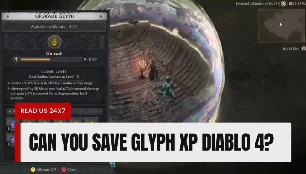 Can You Save Glyph XP Diablo 4