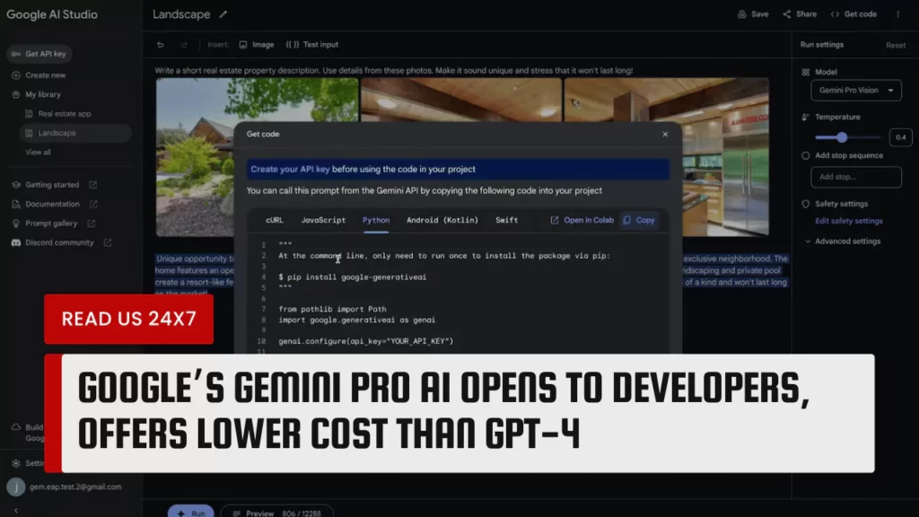 Google’s Gemini Pro AI Opens to Developers, Offers Lower Cost Than GPT-4
