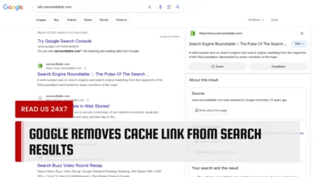 Google Removes Cache Link from Search Results