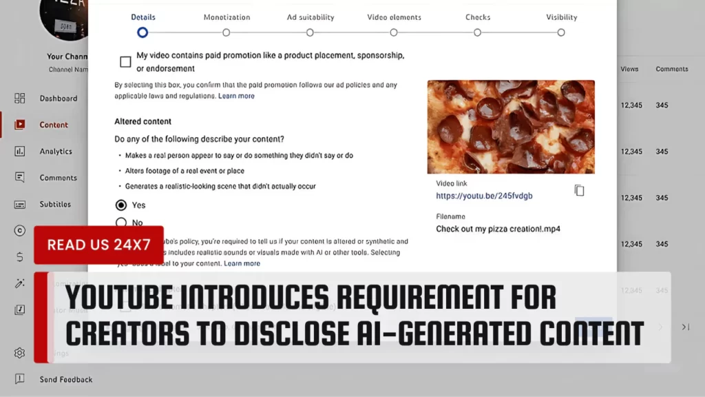 YouTube Introduces Requirement for Creators to Disclose AI-Generated Content