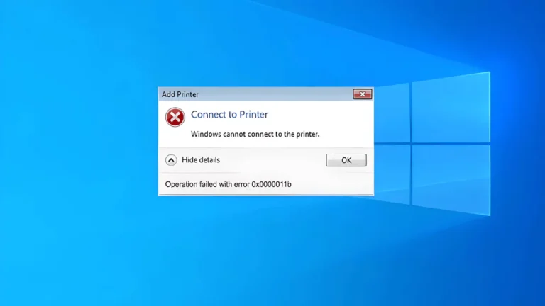 Operation Failed With Error 0x0000011B