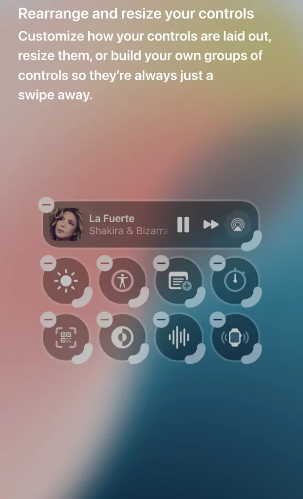 Adjust Control Center