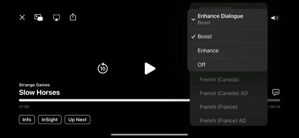 Enhance Dialogue in TV App