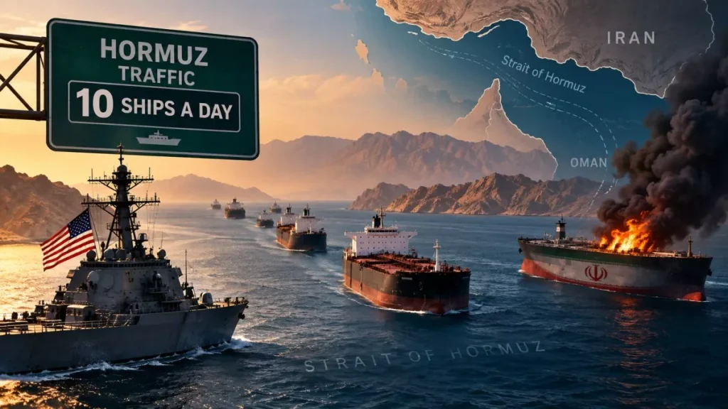 Hormuz Traffic Hits 10 Ships a Day as US Strikes Iranian Tankers